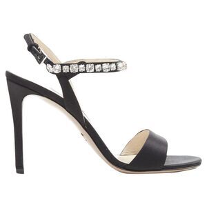 Prada satin crystal embellished strappy high heel sandals